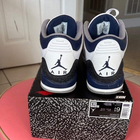 Nike Air Jordan 3 Retro GS Midnight Navy Youth Sneakers Sz 6.5 Y - Picture 6 of 11